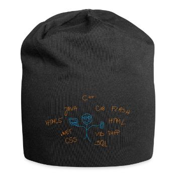 internet Begriffe - Jersey-Beanie - Schwarz - Vorne
