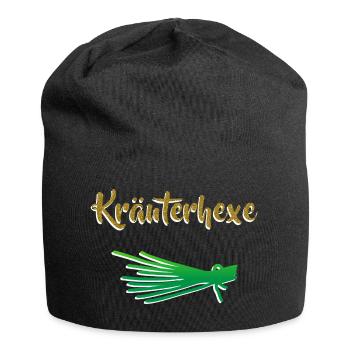 Kräuterhexe Kräuter Garten - Jersey-Beanie - Schwarz - Vorne