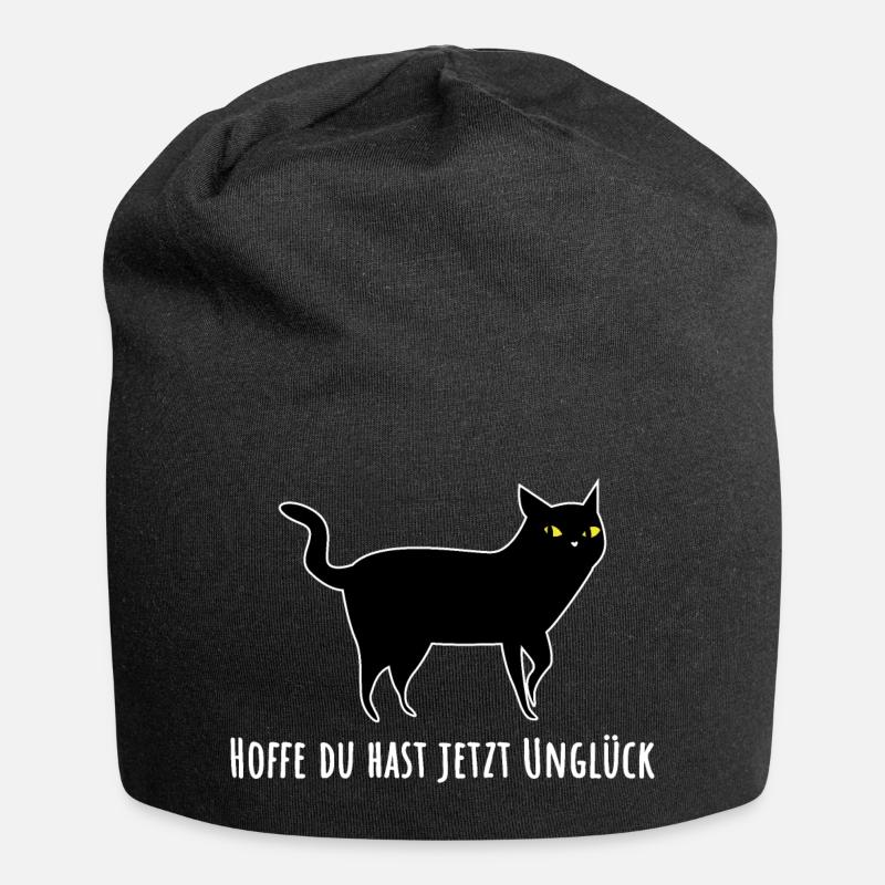 Black cat with bad luck - Jersey Beanie - black