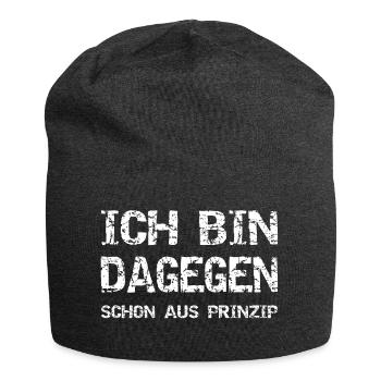 Ich bin dagegen - Jersey-Beanie - Anthrazit - Vorne