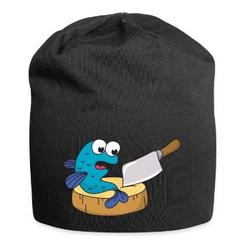 Couteau à poisson - Bonnet en jersey - noir - Devant