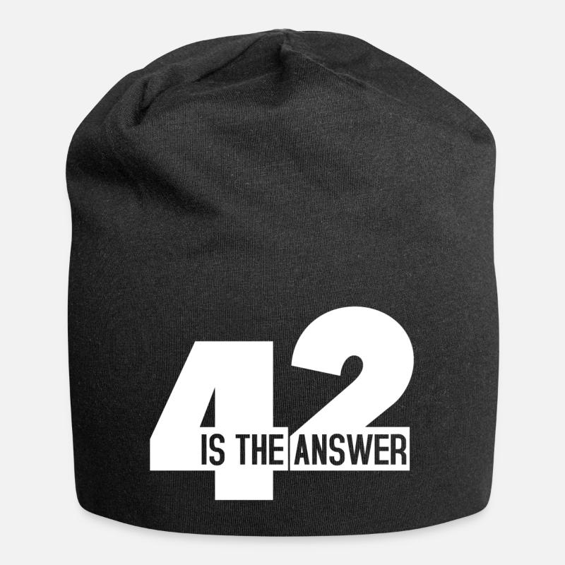 42 - Jersey-Beanie - Schwarz