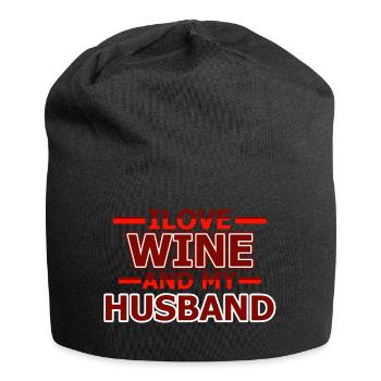 Love Wine - Love Husband - Jersey Beanie - black - Front