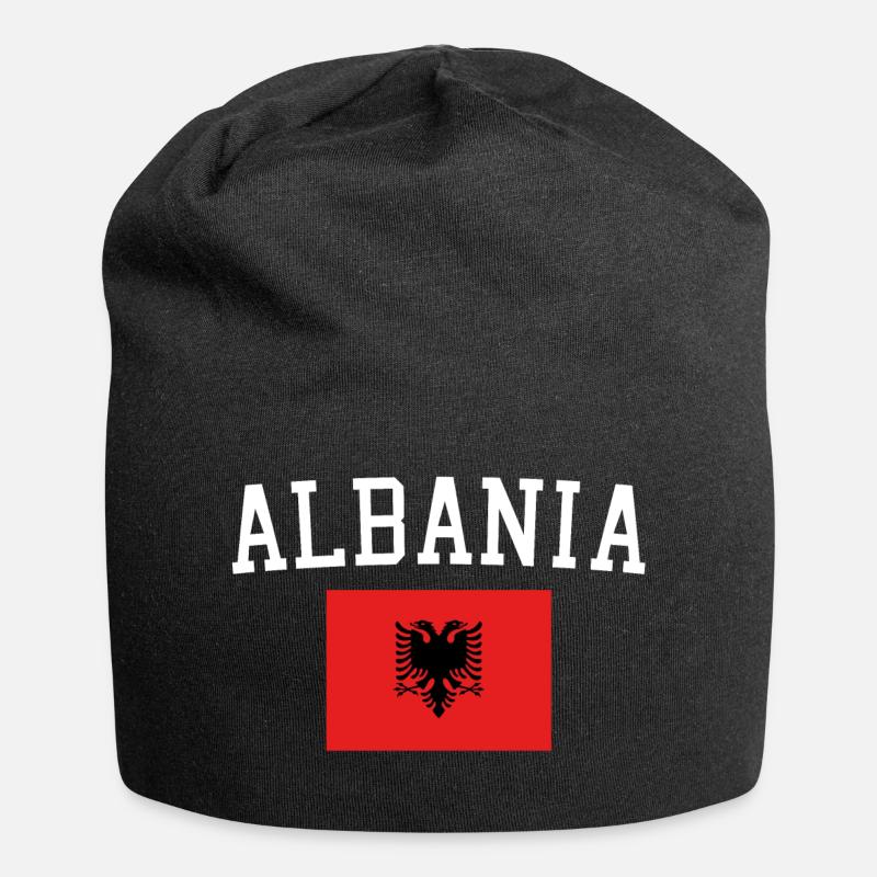 Drapeau albanais - Bonnet en jersey - noir