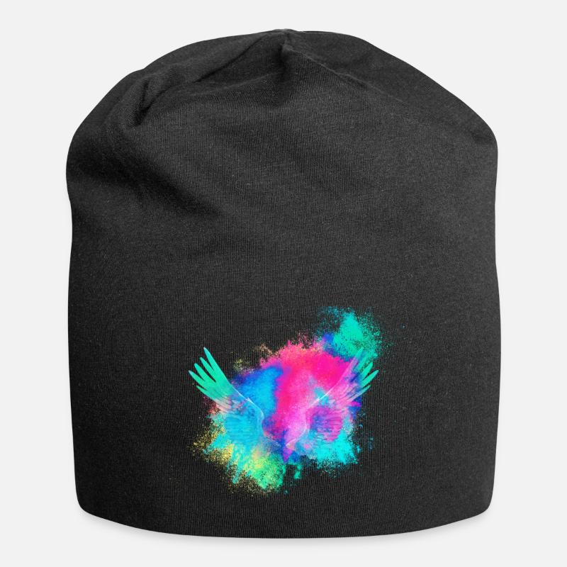 Ailes d'anges colorés - Bonnet en jersey - noir