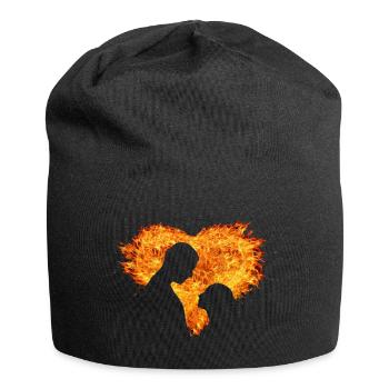 Couple au coeur du feu - Bonnet en jersey - noir - Devant