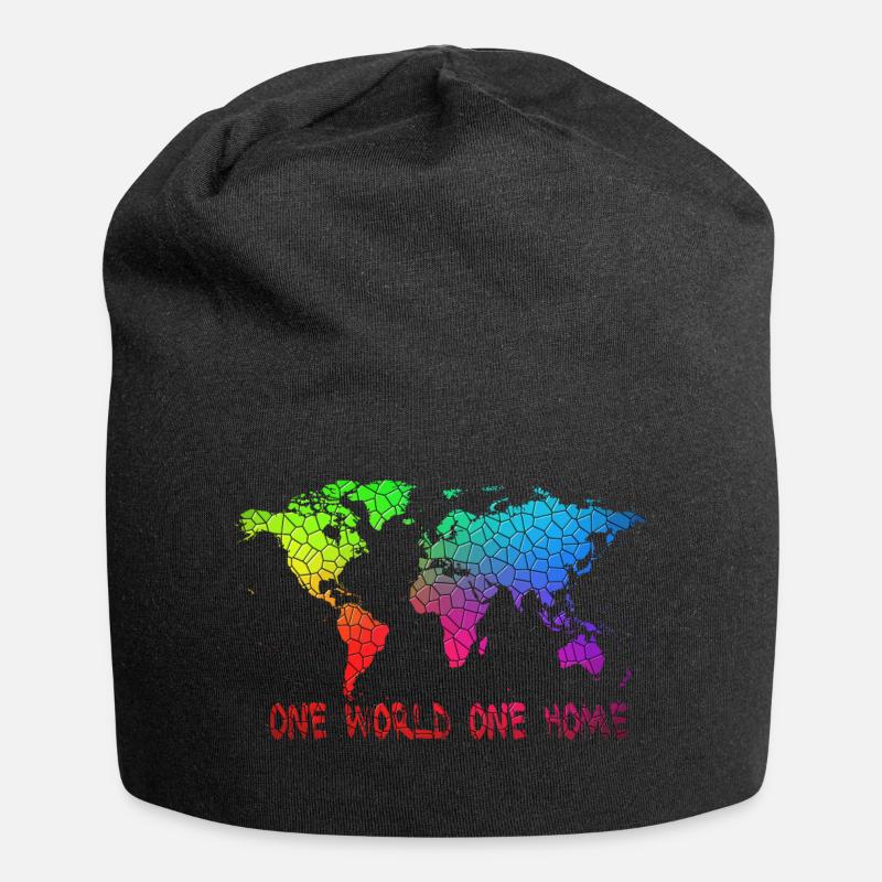 One World One Home - Jersey-Beanie - Schwarz