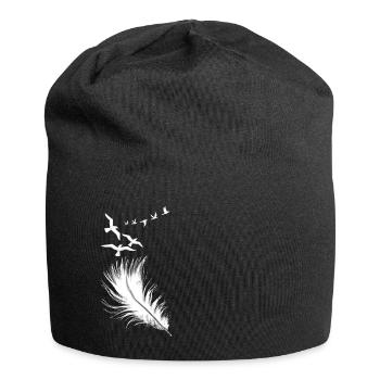 feather - Jersey Beanie - black - Front