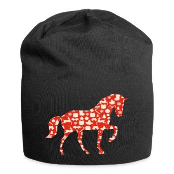 pferd weihnachten Weihnachtspferd - Jersey-Beanie - Schwarz - Vorne