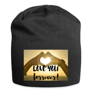 I love you forver - Jersey-Beanie - Schwarz - Vorne