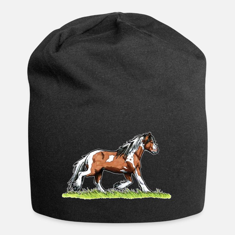 Pferdemotiv Tinker Schecke Geschenk Lustig Irish - Jersey-Beanie - Schwarz
