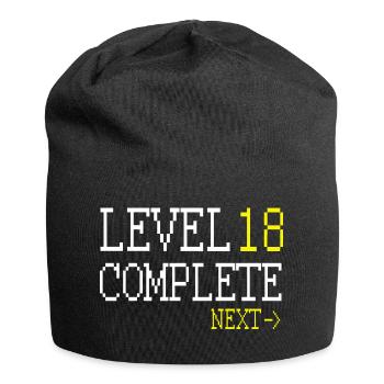 Level 18 Komplett Weiter - Jersey-Beanie - Schwarz - Vorne