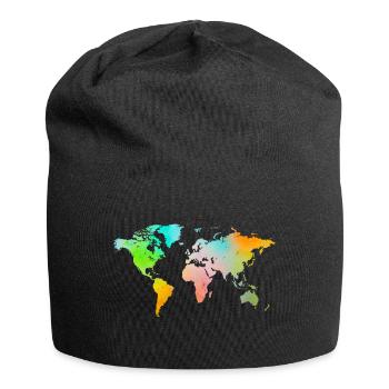 Spray Paint World Map - Jersey Beanie - black - Front