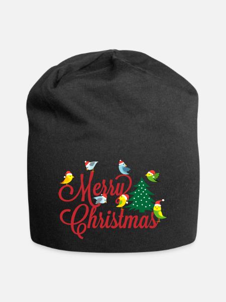 Budgie Christmas tree gift Christmas - Jersey Beanie - black