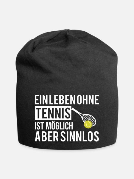 tennis spruch lustig humor spass - Jersey-Beanie - Schwarz
