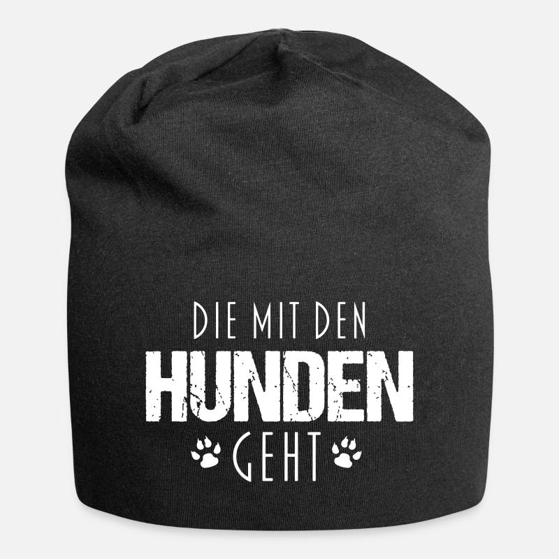 Die mit den Hunden geht - Jersey-Beanie - Schwarz
