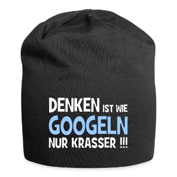 Penser, c’est plus dur de chercher sur Google!!! - Internet - Bonnet en jersey - noir - Devant