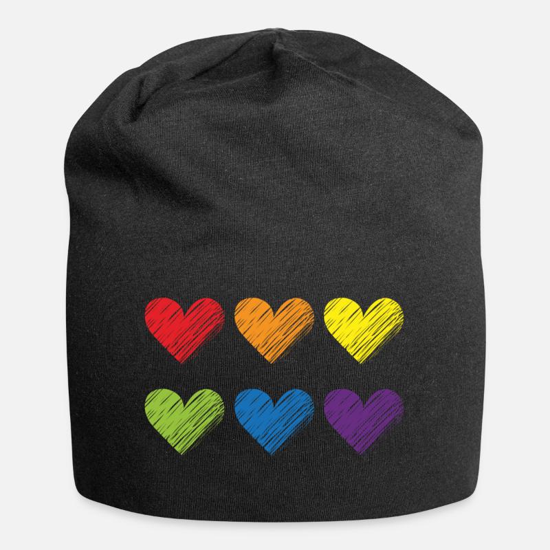 Pride Hearts - Jersey Beanie - black