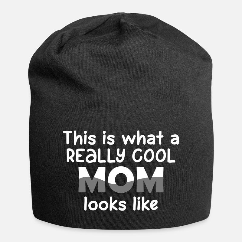 Really Cool Mom - Jersey Beanie - black