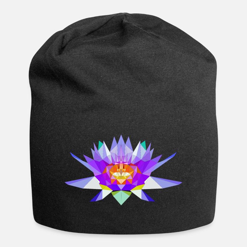 Polygone de fleur de lotus - Bonnet en jersey - noir