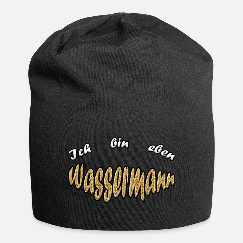 Sternzeichen Wassermann - Jersey-Beanie - Schwarz