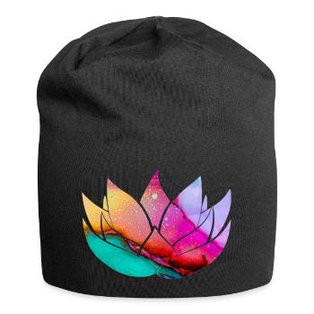 fleur de lotus - Bonnet en jersey - noir - Devant