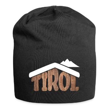 Tirol Österreich Almhütten Souvenir für Schifahrer - Jersey-Beanie - Schwarz - Vorne