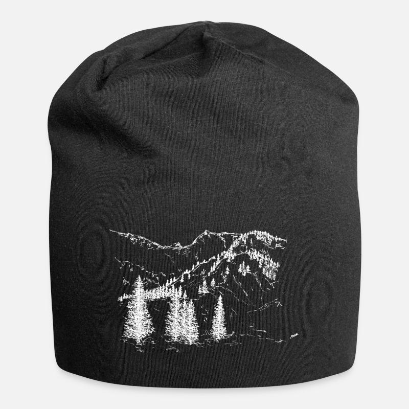Berge - Jersey-Beanie - Schwarz