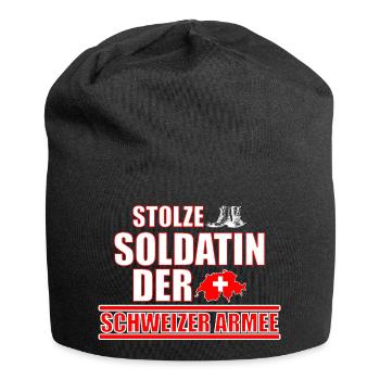 stolze Soldatin schweizer Armee Militär Geschenk - Jersey-Beanie - Schwarz - Vorne