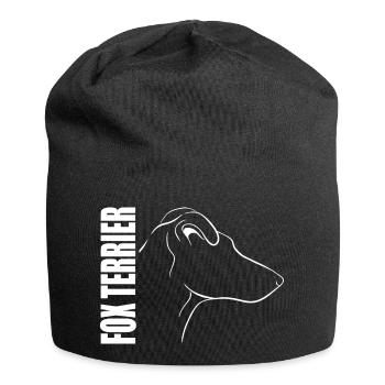 FOX TERRIER Kurzhaar im Profil Hundemotiv Wilsigns - Jersey-Beanie - Schwarz - Vorne