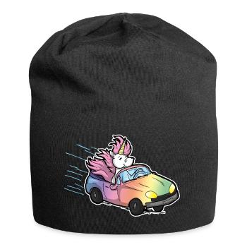 Funny Unicorn Car Gift Driver License Comic - Jersey Beanie - black - Front