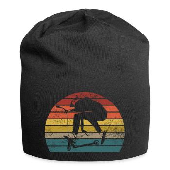 Scooter kick scooter stunt e-scooter retro gift - Jersey Beanie - black - Front