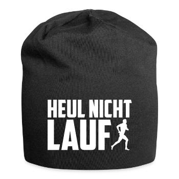 Heul Nicht Lauf Läufer Joggen Jogger lustig - Jersey-Beanie - Schwarz - Vorne