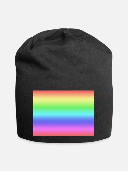 Regenbogen - Jersey-Beanie - Schwarz