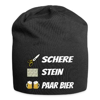Schere , Stein, Paar Bier - Jersey-Beanie - Schwarz - Vorne