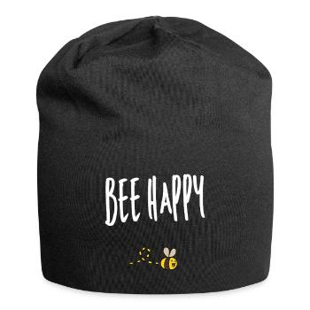 Bee happy bee beekeeper wasp honey saying bees - Jersey Beanie - black - Front