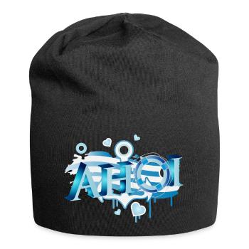 salutation d’un marin maritime avec lettrage Ahoi Graffiti - Bonnet en jersey - noir - Devant