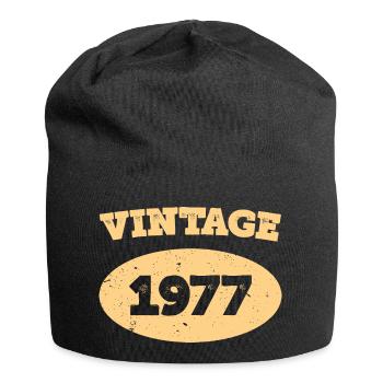 Jahrgang 1977 - Jersey-Beanie - Schwarz - Vorne