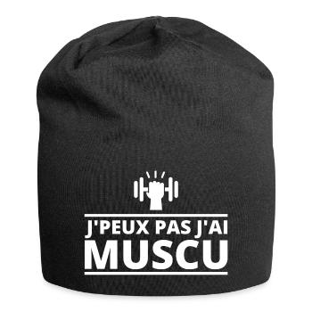 musculation, musculation sport - Bonnet en jersey - noir - Devant