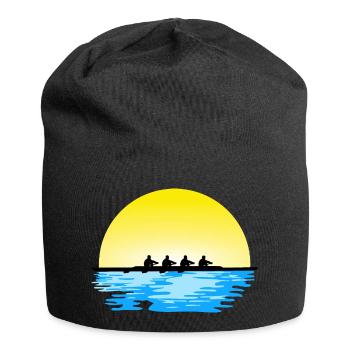 Rudern, Männer Ruderteam, Wasser und Sonne - Jersey-Beanie - Schwarz - Vorne