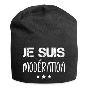 Je suis moderation - Bonnet en jersey - noir - Devant