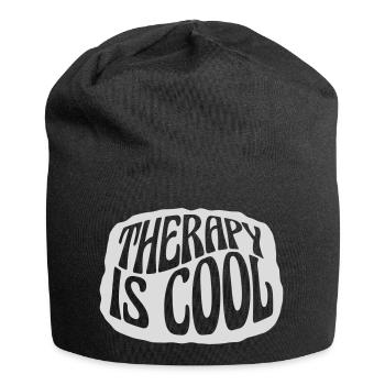 therapy is cool Quote - Jersey Beanie - black - Front