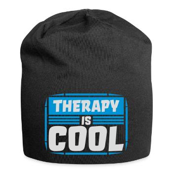 therapy is cool Quote - Jersey Beanie - black - Front