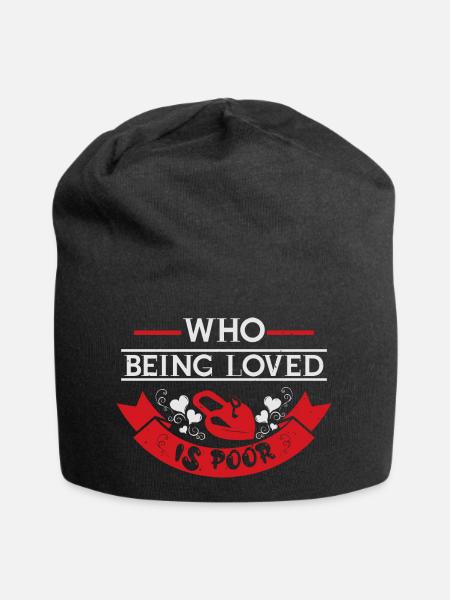 WER LIEBE IST, IST ARM - Jersey-Beanie - Schwarz