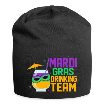 Mardi Gras Drinking Team Party BeadsParade - Jersey Beanie - black - Front