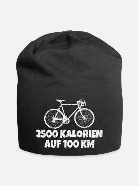2500 Kalorien auf 100 km Rennrad (Vintage Weiß) - Jersey-Beanie - Schwarz