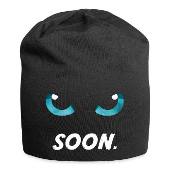 Katzenaugen bald blau - Jersey-Beanie - Schwarz - Vorne