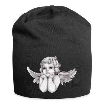 Petit ange chérubin rêveur - Bonnet en jersey - noir - Devant