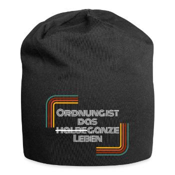 Ordnung ist das ganze Leben | Shirt, Geschenk - Jersey-Beanie - Schwarz - Vorne