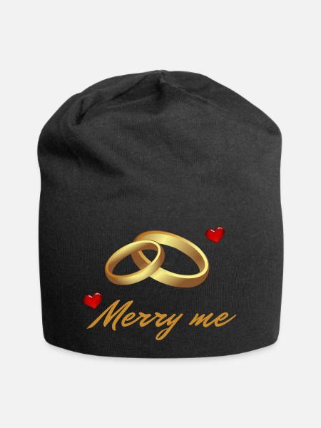 Merry me - Jersey-Beanie - Schwarz